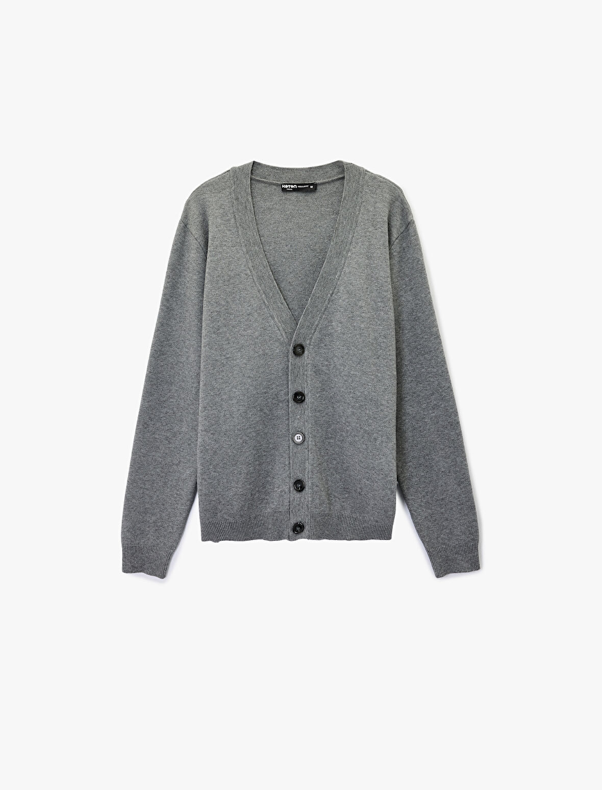 Uzun Kollu Viskon Karışımlı Düğmeli V Yaka Triko Hırka