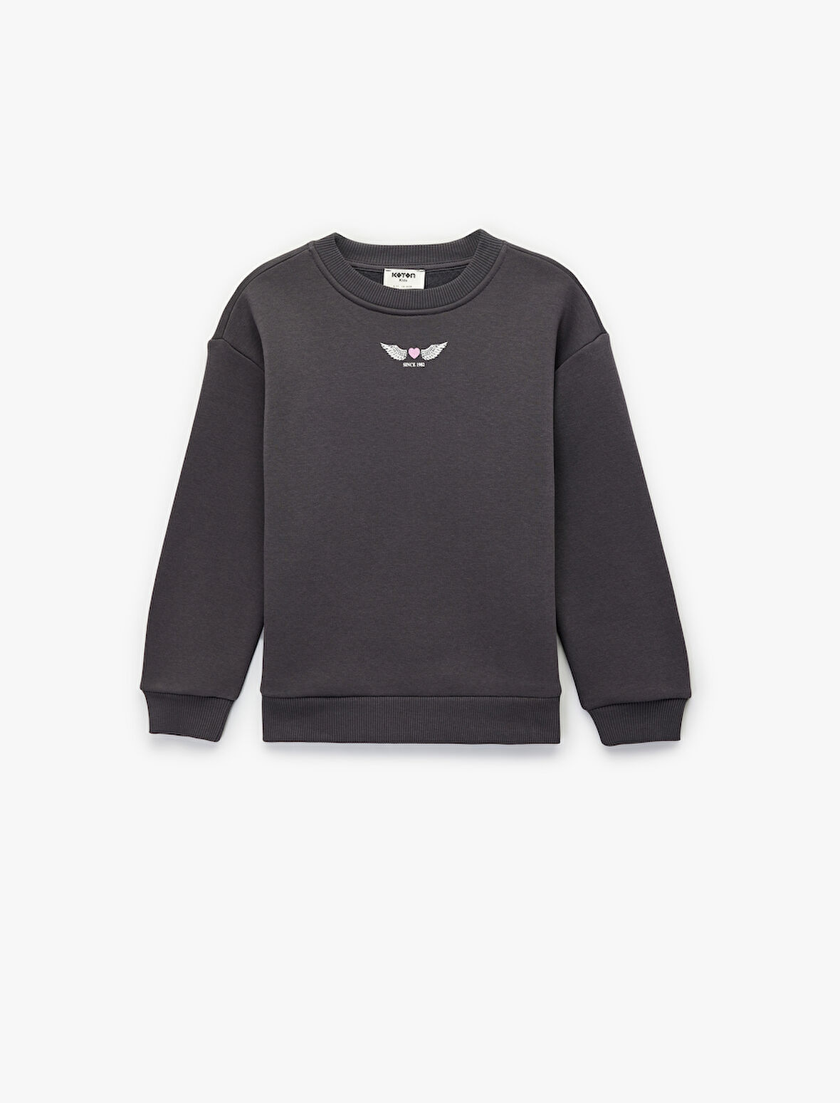 Uzun Kollu Bisiklet Yaka Baskılı Sweatshirt