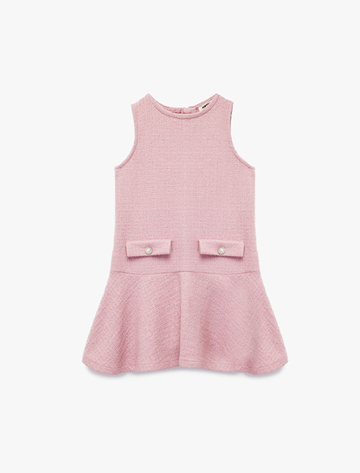 Kolsuz Bisiklet Yaka Düğmeli Elbise