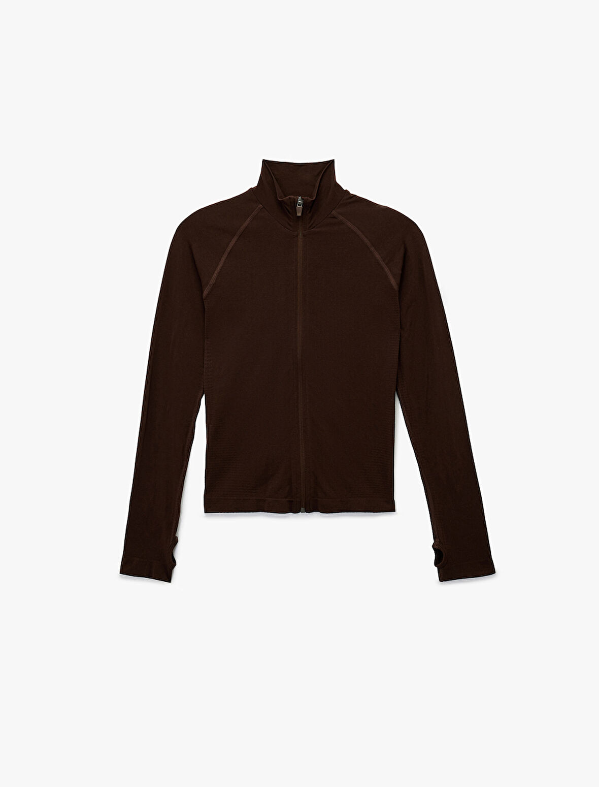 Slim Fit Dikiş Detaylı Fermuarlı Dik Yaka Spor Ceket