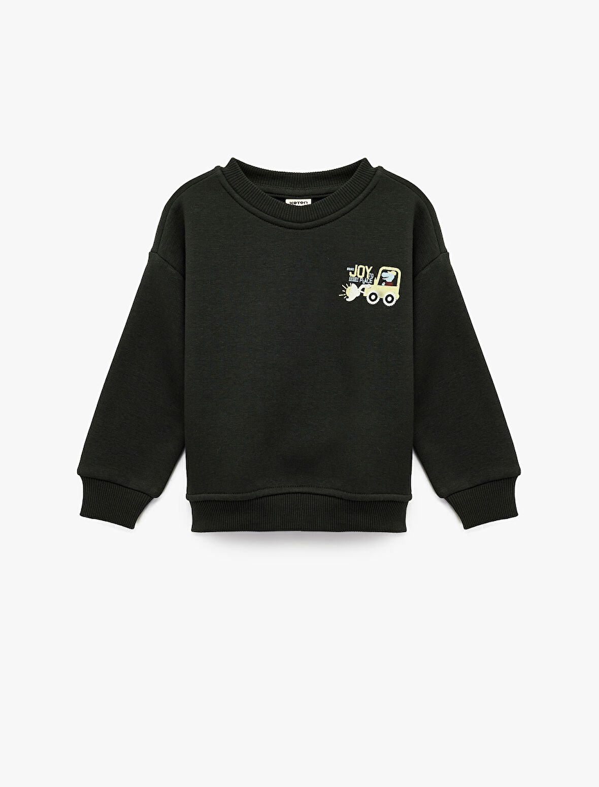 Uzun Kollu Bisiklet Yaka Baskılı Sweatshirt