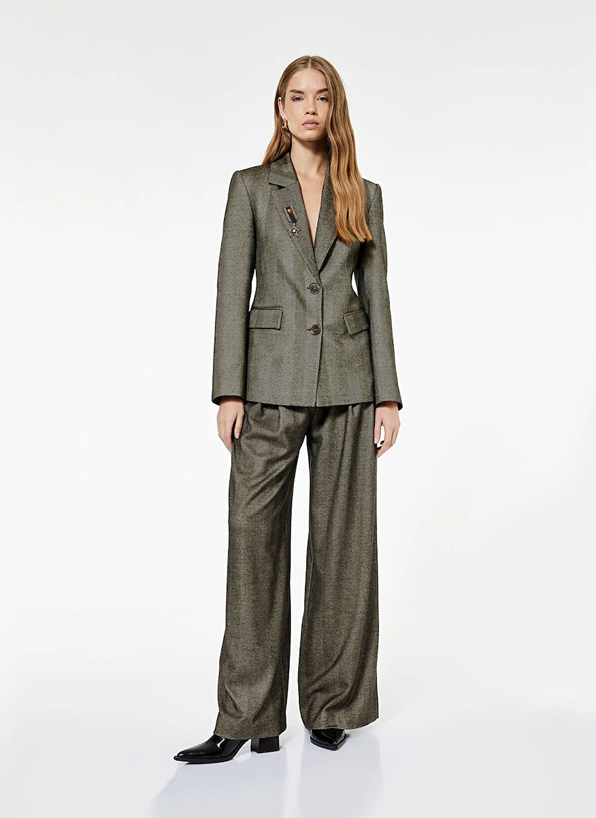 Koton Normal Bel Regular Fit Kahve Kadın Pantolon 6WAK40073EW