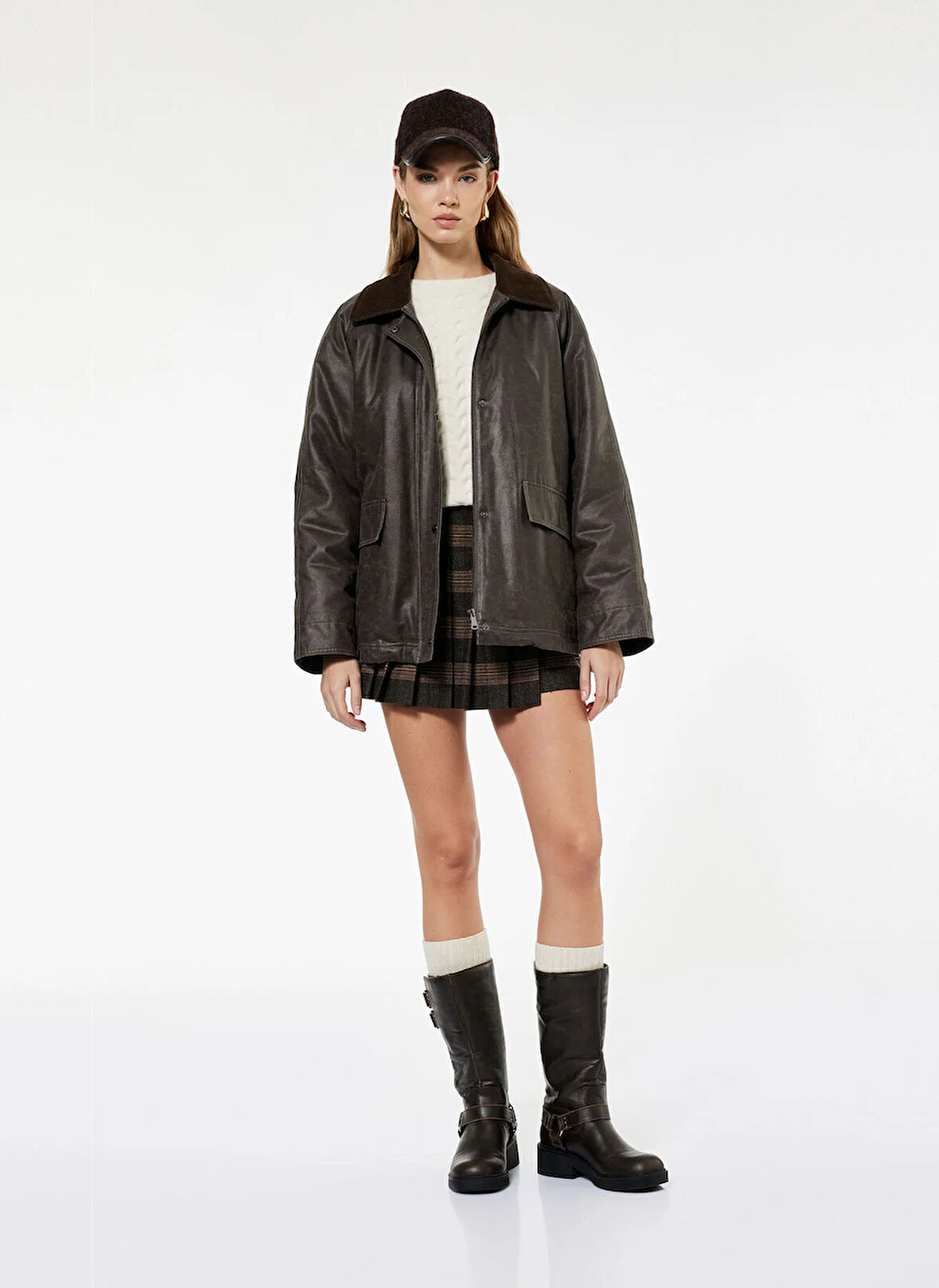 Koton Normal Bel Kahve Kadın Mini Etek 6WAK70083EW