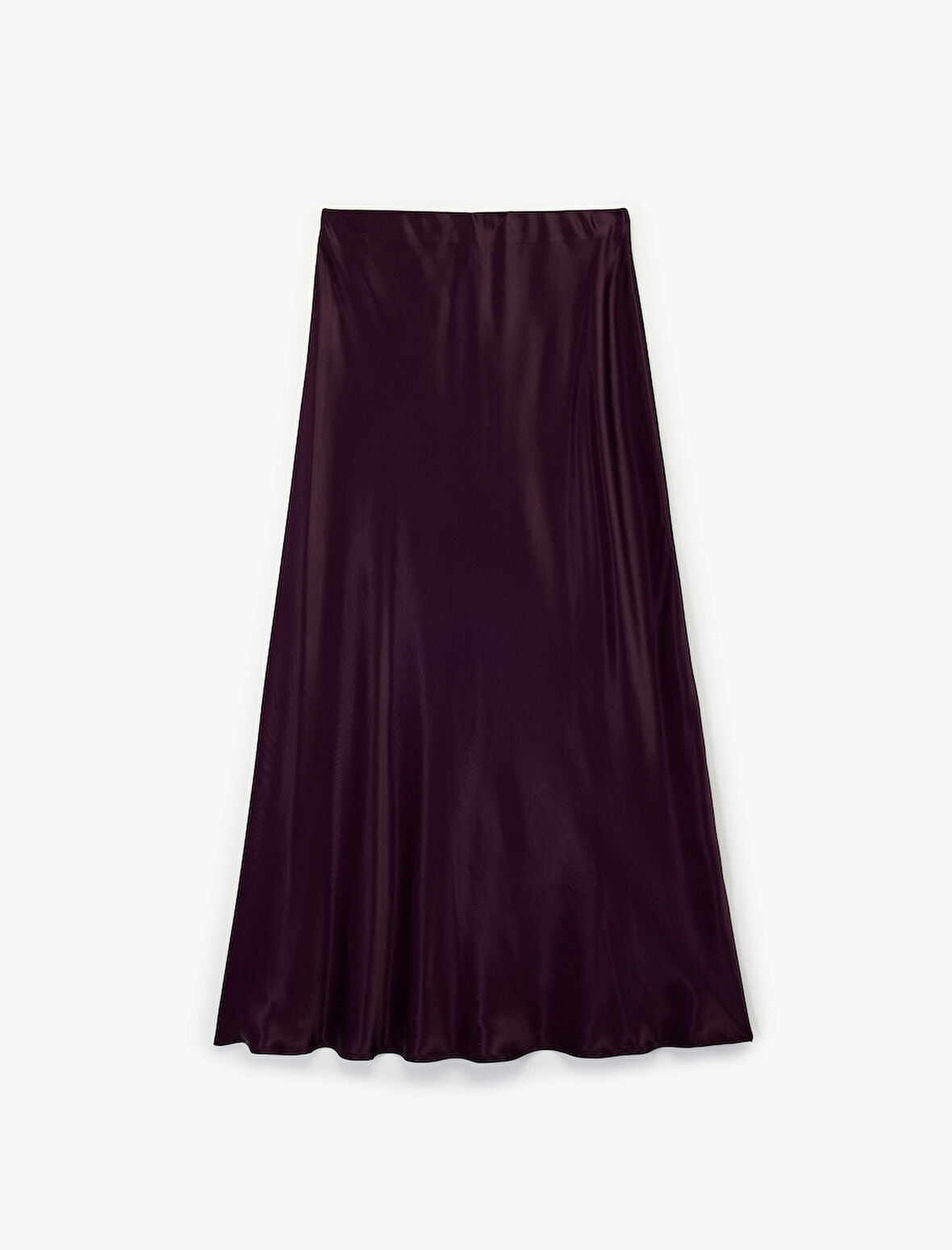 Viskon Kumaş Kloş Midi Boy Saten Etek