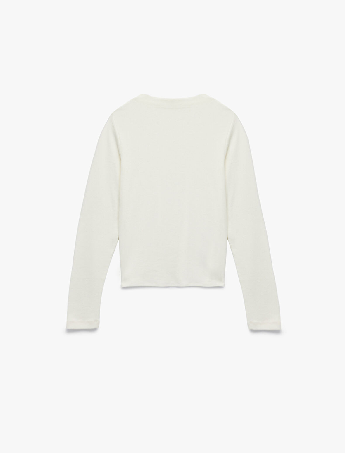 Dik Yaka Slim Fit Modal Karışımlı Basic Uzun Kollu Tişört