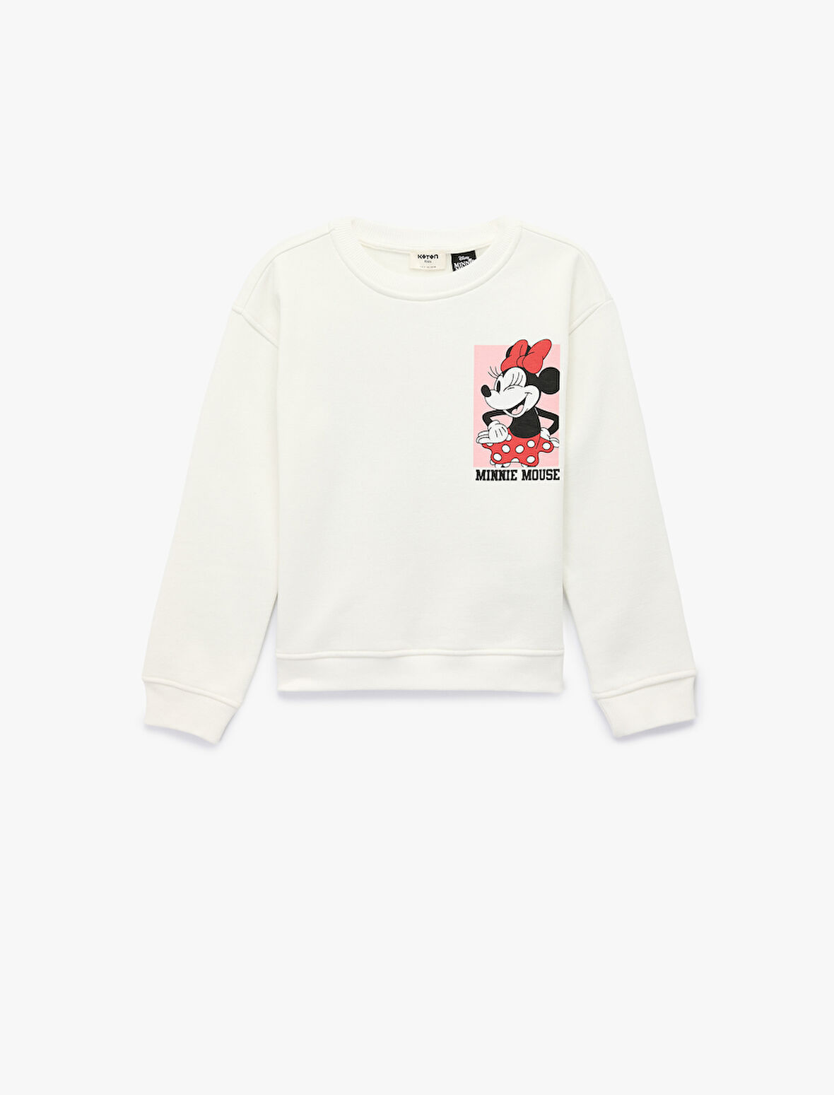 Minnie Mouse Baskılı Uzun Kollu Bisiklet Yaka Lisanslı Sweatshirt