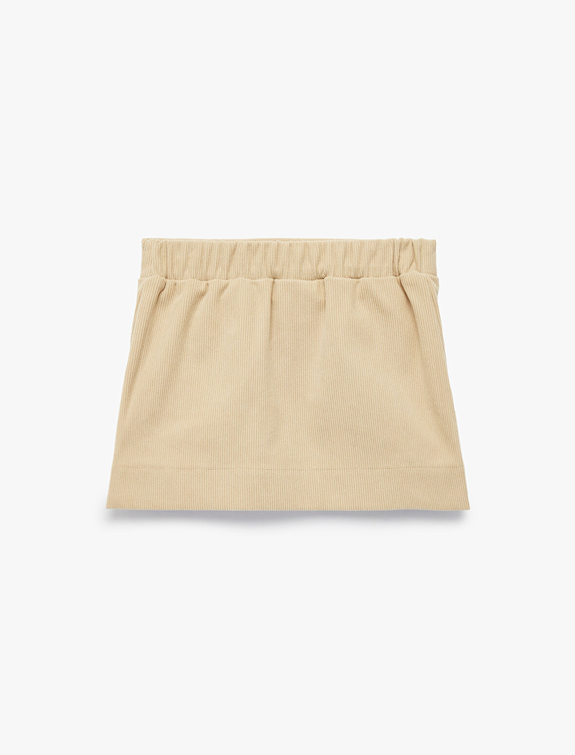 Beli lastikli Cep Detaylı Dokulu Etek