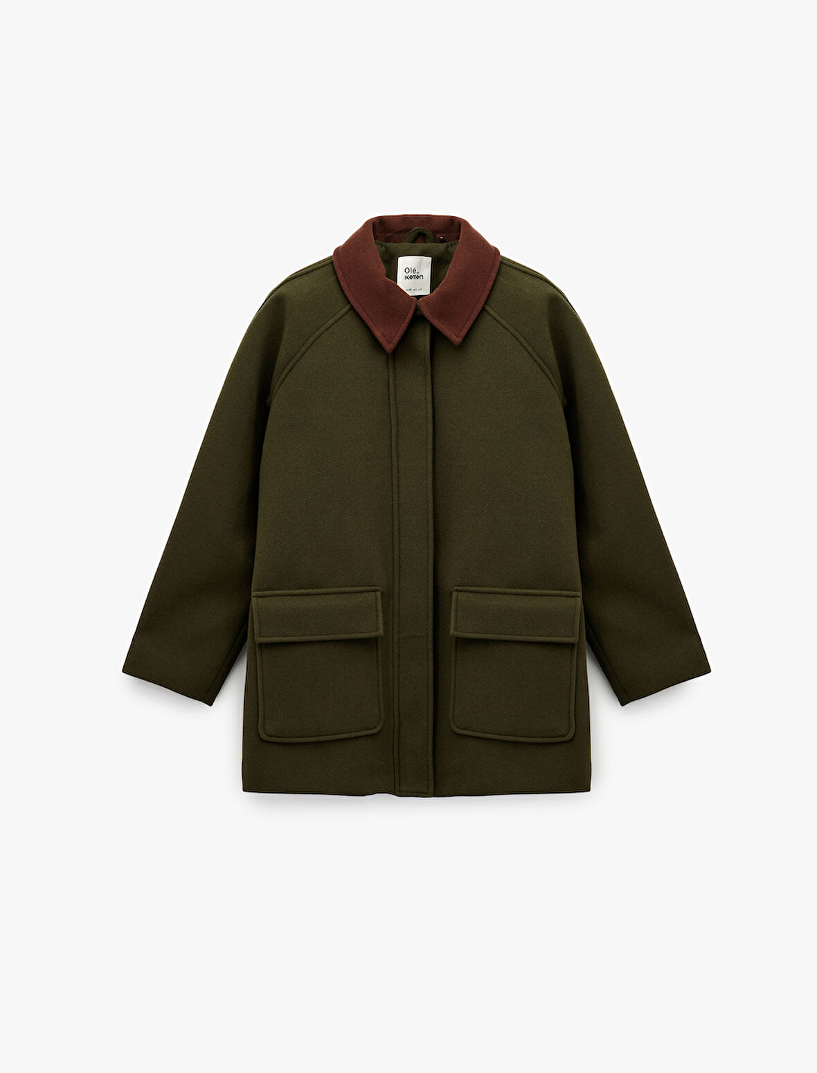 Yaka Detaylı Fermuarlı Çıtçıt Düğmeli Cepli Ceket