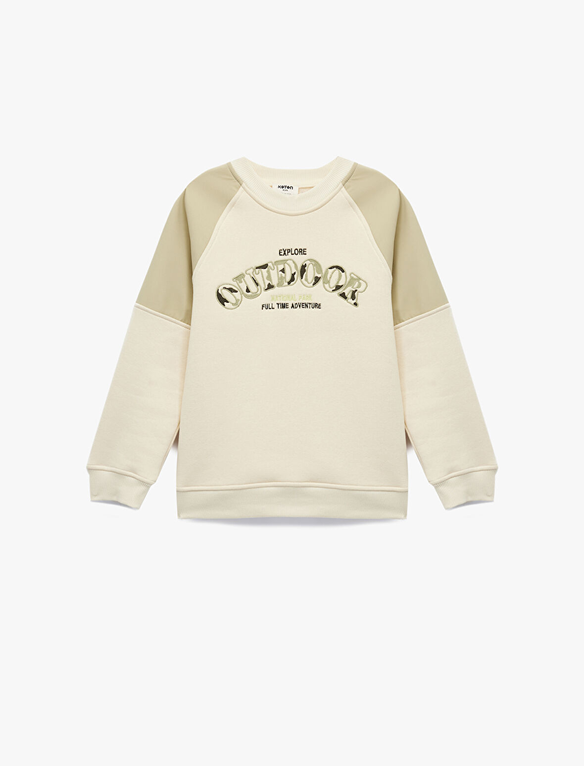 Uzun Kollu Bisiklet Yaka Baskılı Oversize Sweatshirt