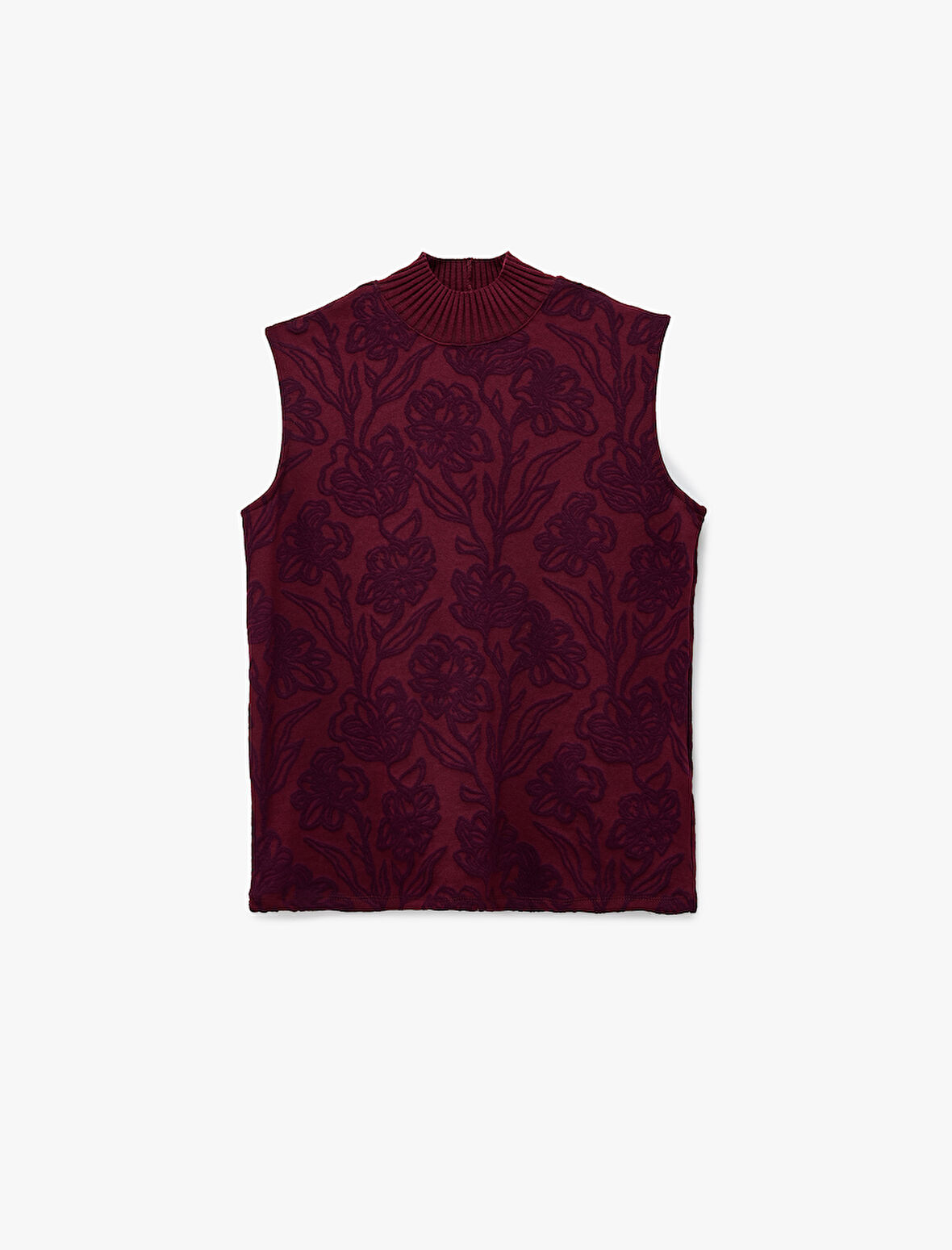 Balıkçı Yaka Kolsuz Floral Desenli Bluz