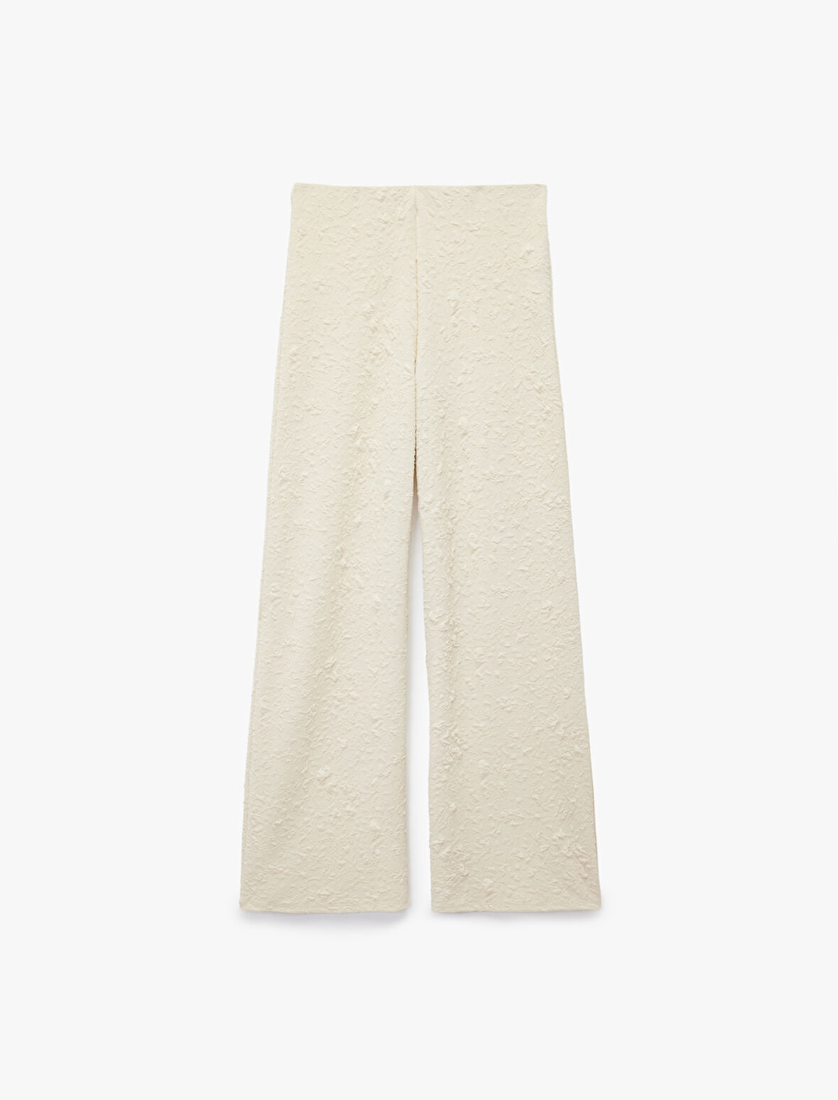 Düz Geniş Paça Dokulu Palazzo Pantolon