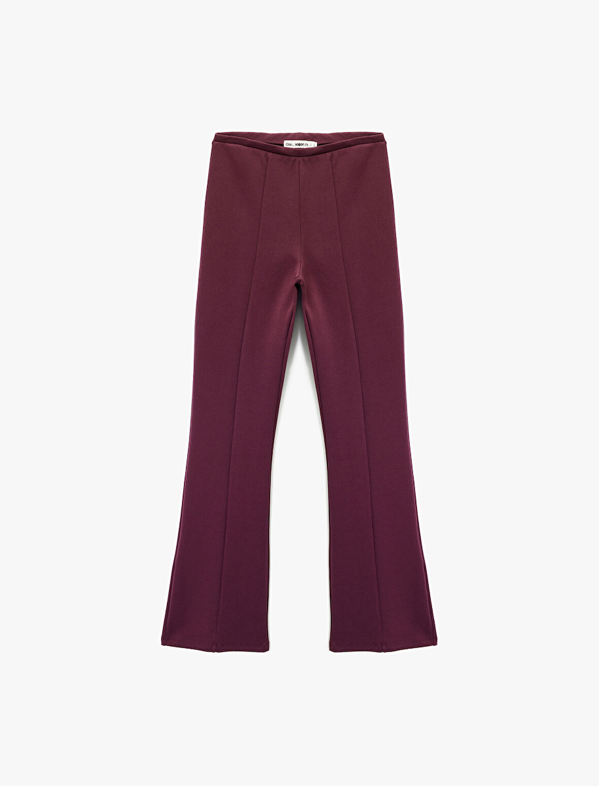 Nervürlü Pamuklu Slim Fit İspanyol Paça Tayt Pantolon