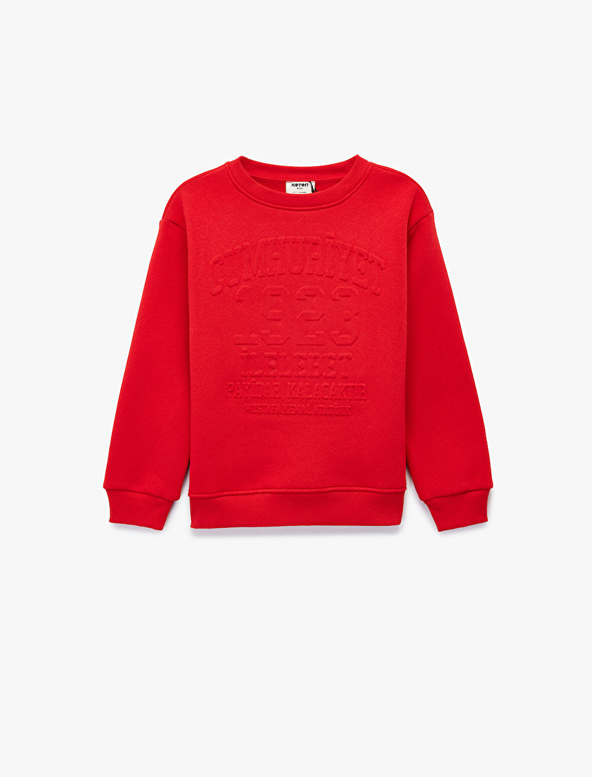 Uzun Kollu Bisiklet Yaka Cumhuriyet Baskılı Sweatshirt