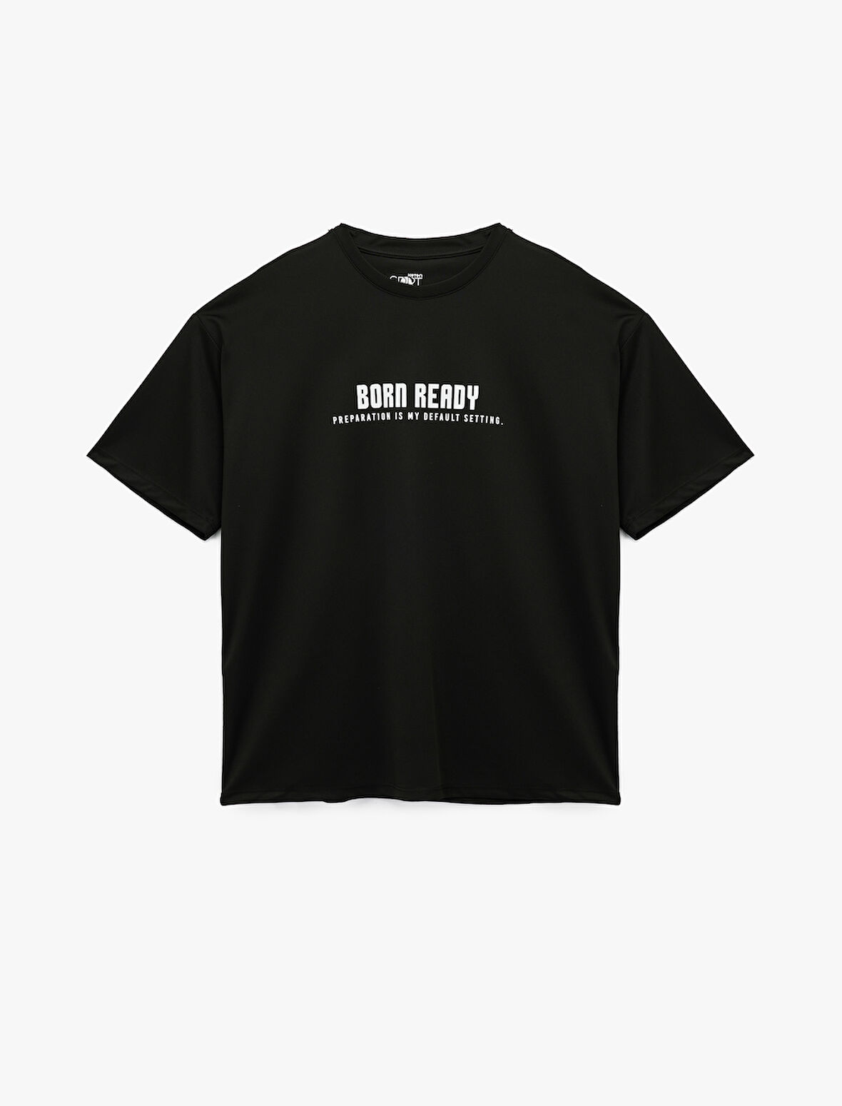 Kısa Kollu Bisiklet Yaka Baskılı Oversize Spor Tişört