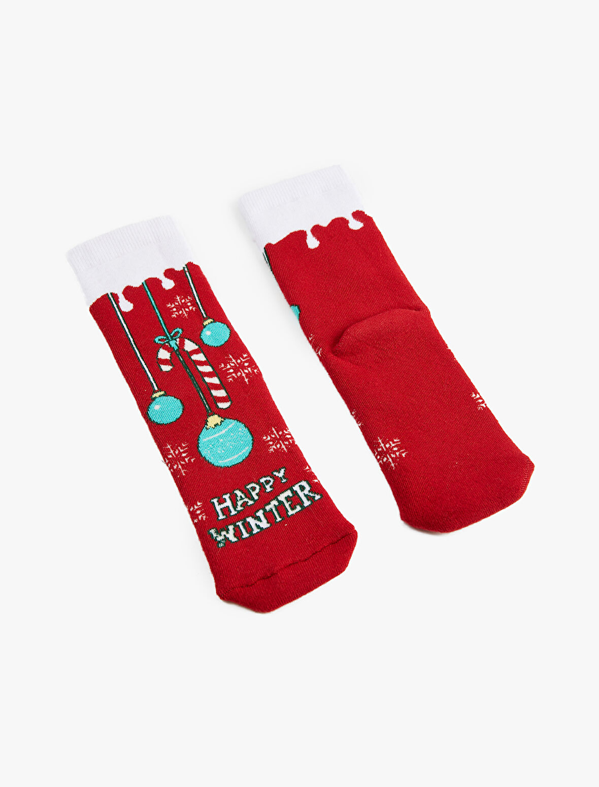 Yılbaşı Baskılı Pamuklu Havlu Soket Çorap
