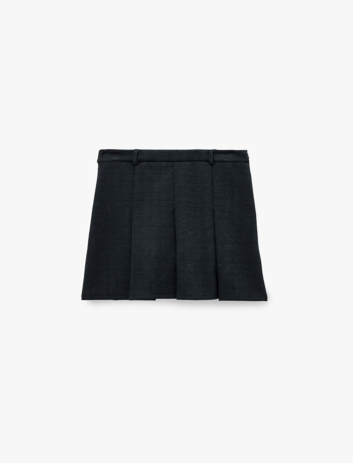 Slim Fit Viskon Karışımlı Kalın Pileli Mini Etek