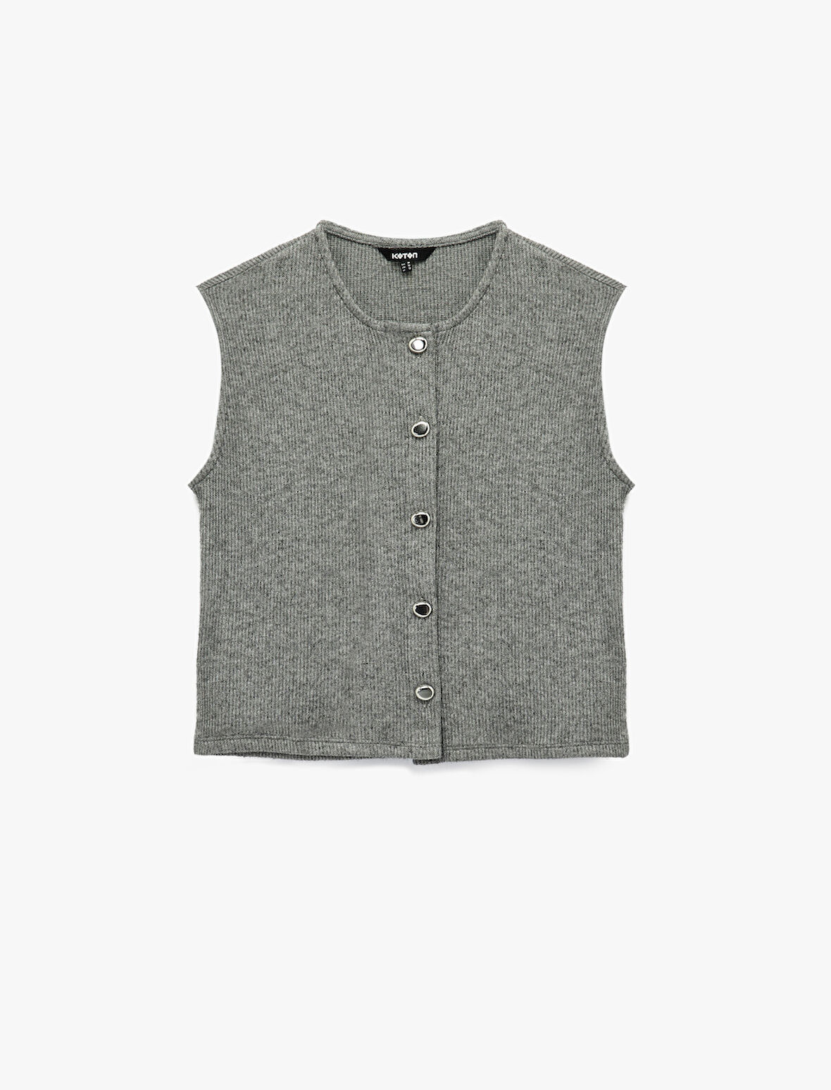 Slim Fit Kolsuz Bisiklet Yaka Düğmeli Hırka