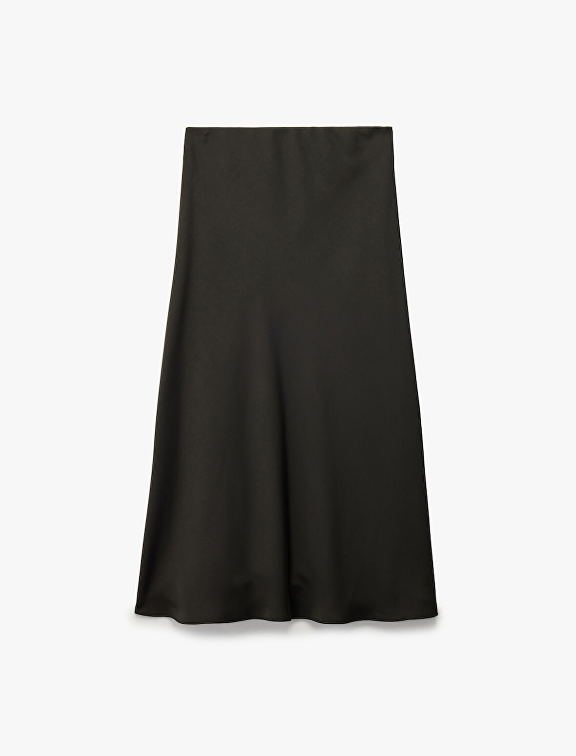 Regular Fit Midi Boy Saten Kloş Etek