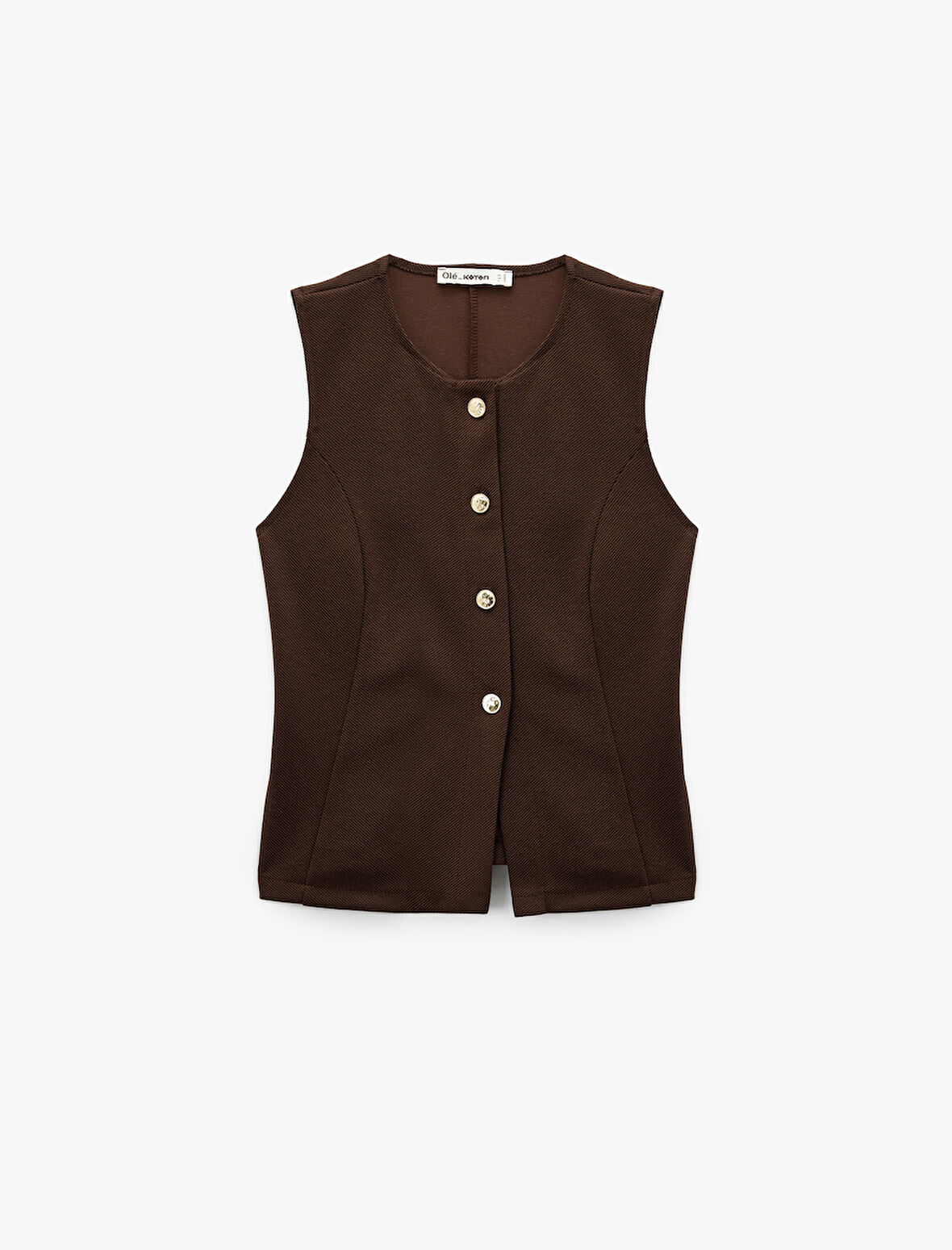 Slim Fit Kolsuz Bisiklet Yaka Düğme Detaylı Hırka