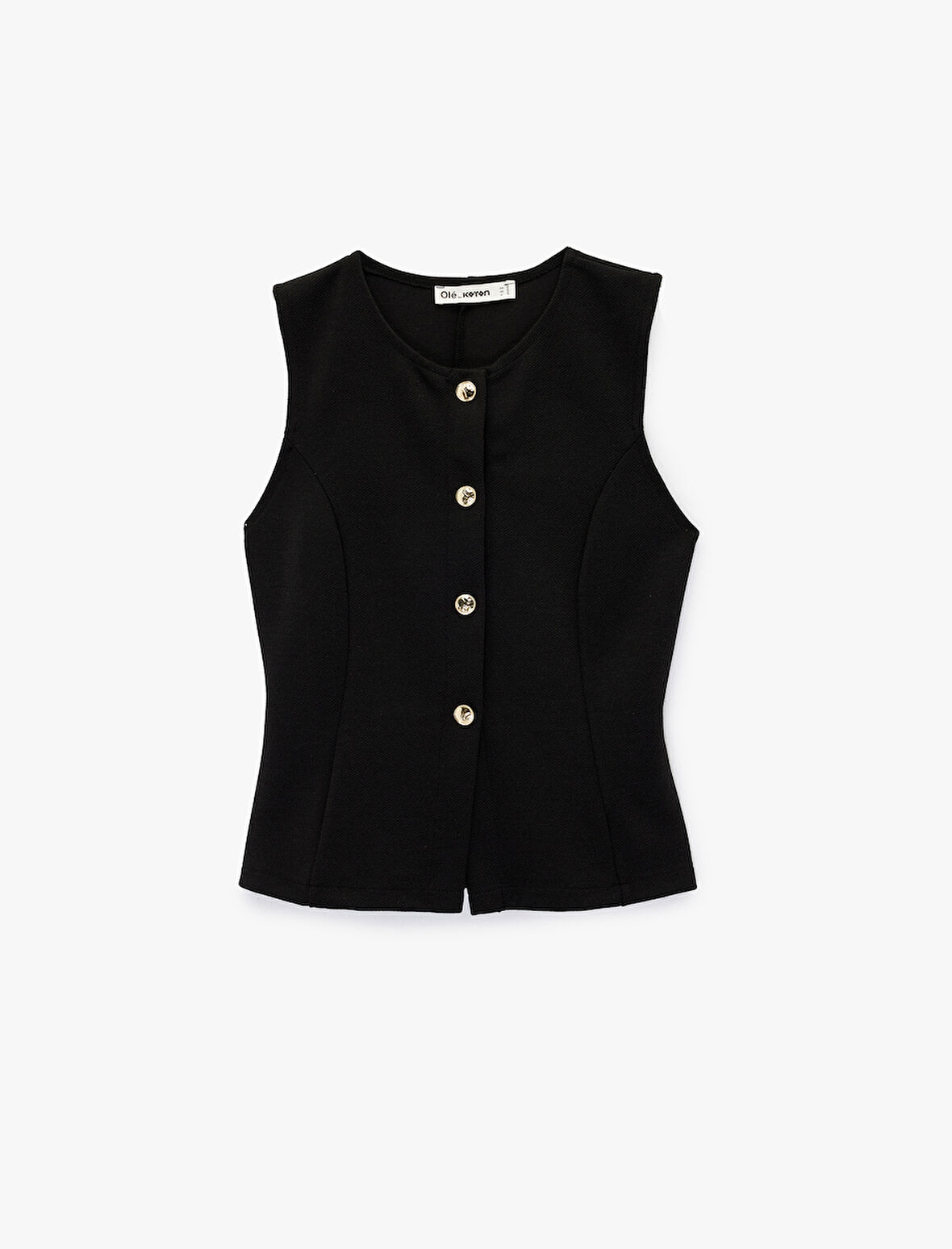 Slim Fit Kolsuz Bisiklet Yaka Düğme Detaylı Hırka