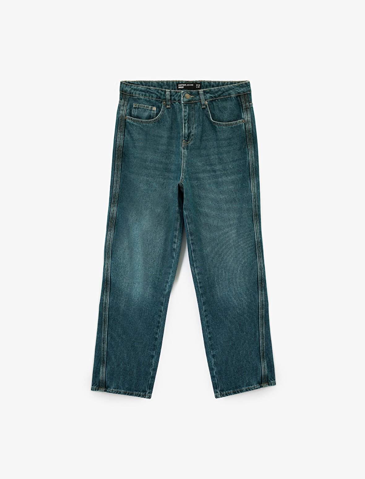 Oversize Cepli Pamuklu Normal Bel Bol Baggy Jean Pantolon