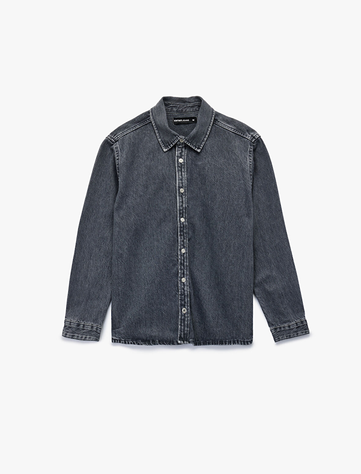 Pamuklu Regular Fit Uzun Kollu Klasik Yaka Jean Gömlek Ceket