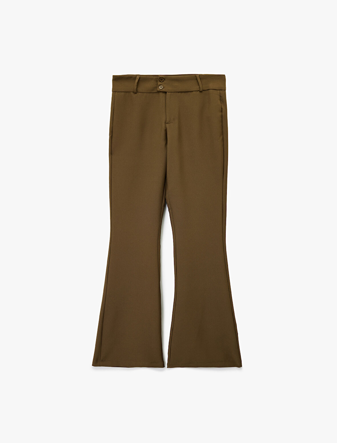 Slim Fit Çift Düğmeli İspanyol Paça Pantolon