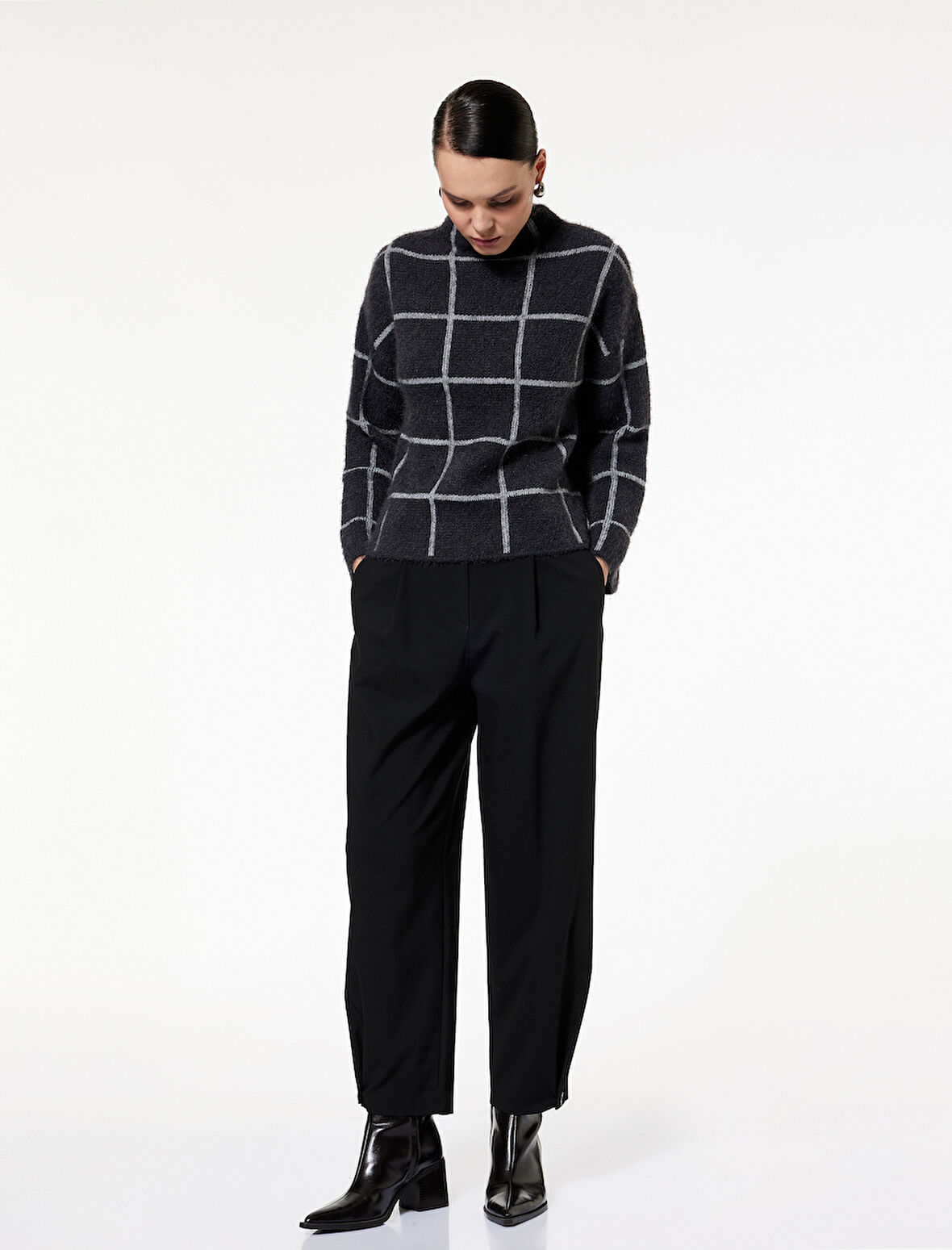 Cepli Pileli Oversize Balon Fit Kumaş Pantolon