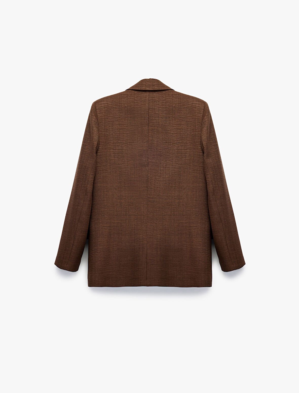 Cep Detaylı Düğmeli Uzun Kollu Kruvaze Yaka Blazer Ceket