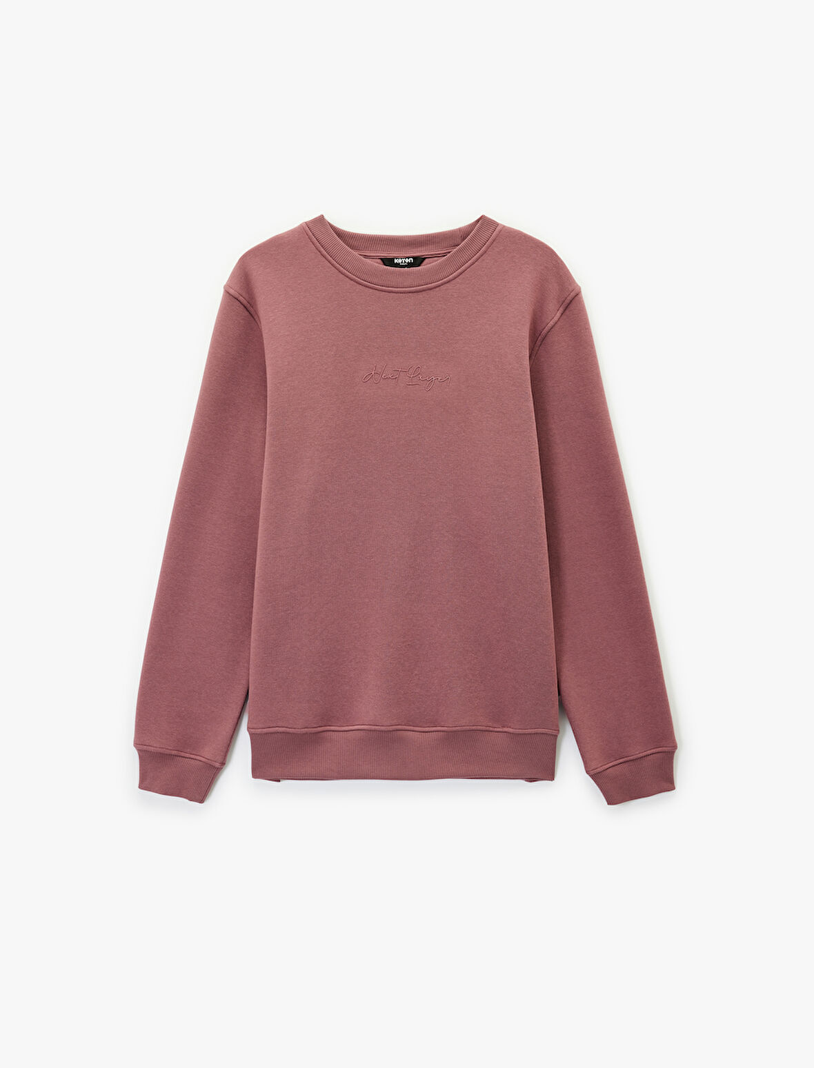 Regular Fit Pamuk Viskon Karışımlı Bisiklet Yaka Baskılı Sweatshirt