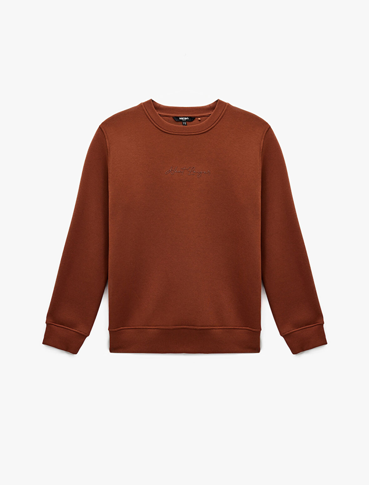 Regular Fit Pamuk Viskon Karışımlı Bisiklet Yaka Baskılı Sweatshirt