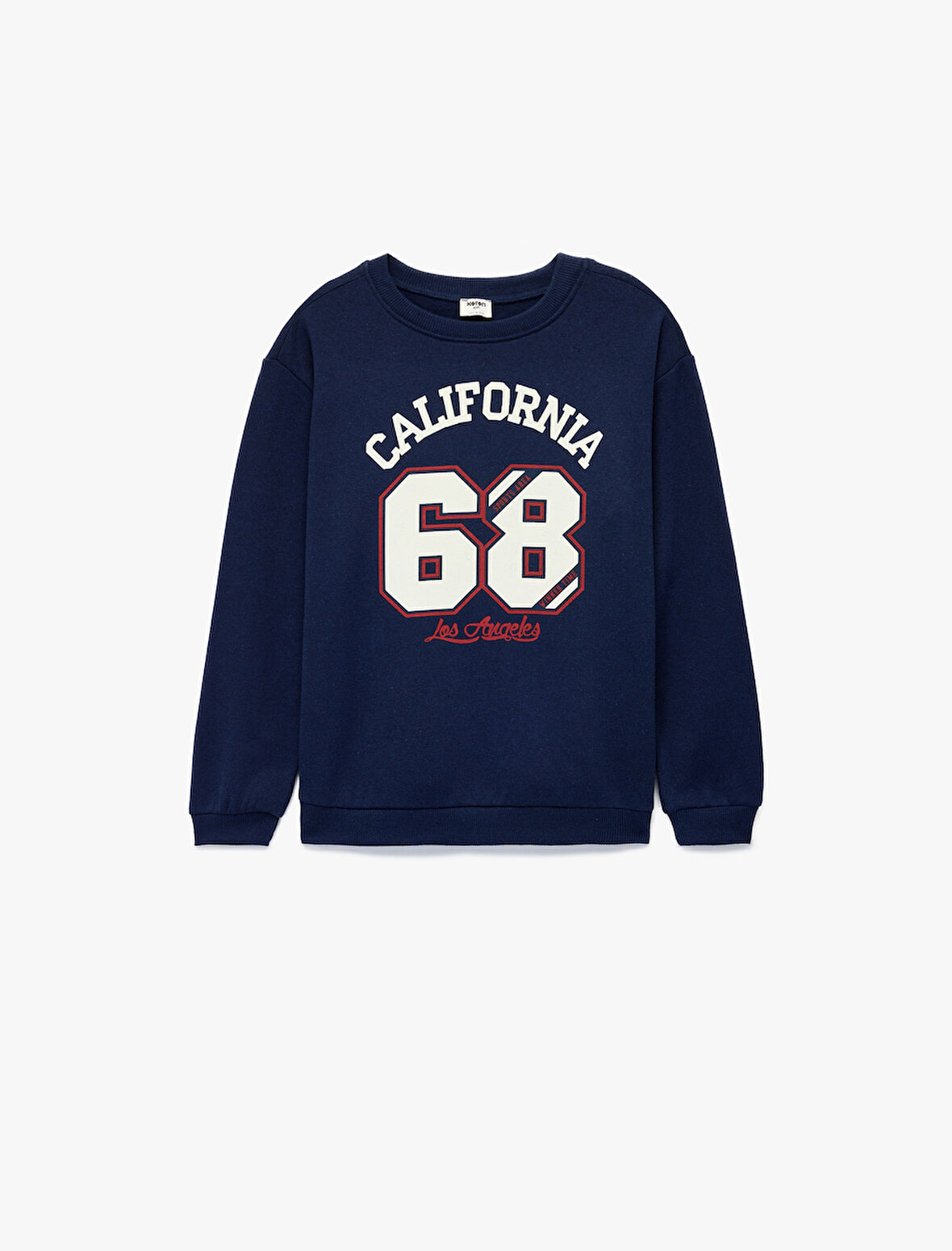 Uzun Kollu Bisiklet Yaka Baskılı Sweatshirt