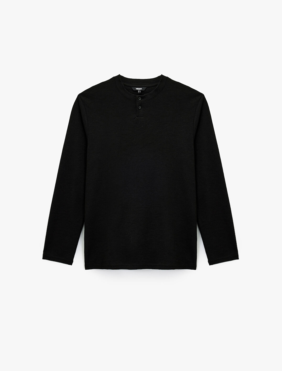 Regular Fit Düğmeli Hakim Yaka Uzun Kollu Tişört