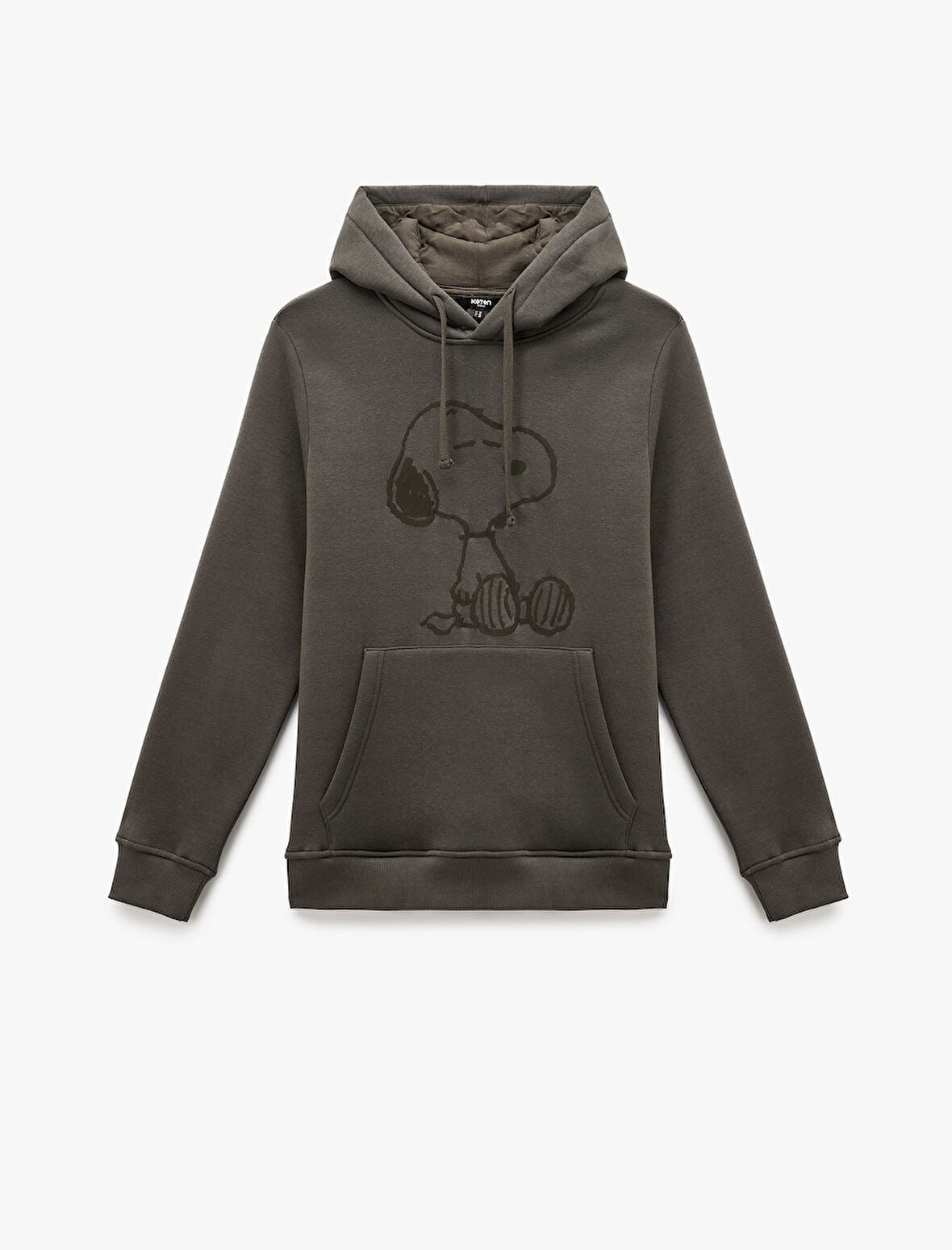 Uzun Kollu Kapşonlu Kanguru Cepli Lisanslı Snoopy Baskılı Sweatshirt