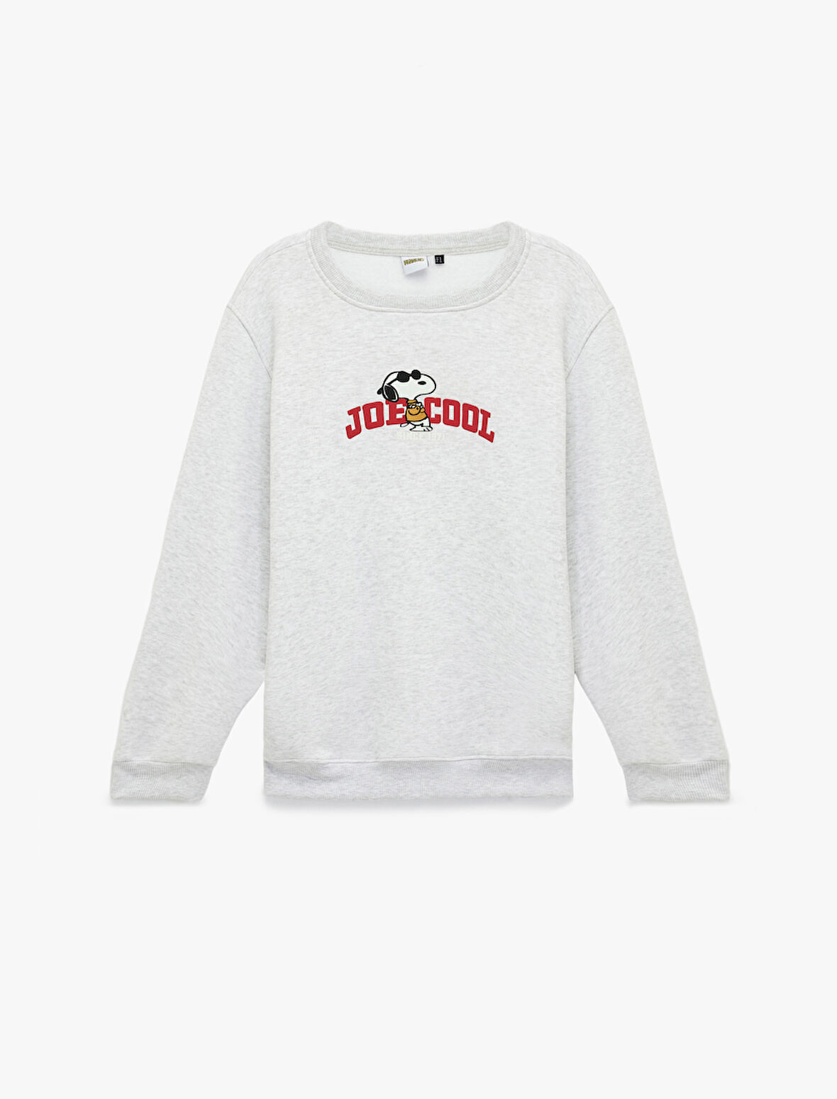 Uzun Kollu Bisiklet Yaka Lisanslı Snoopy Baskılı Sweatshirt
