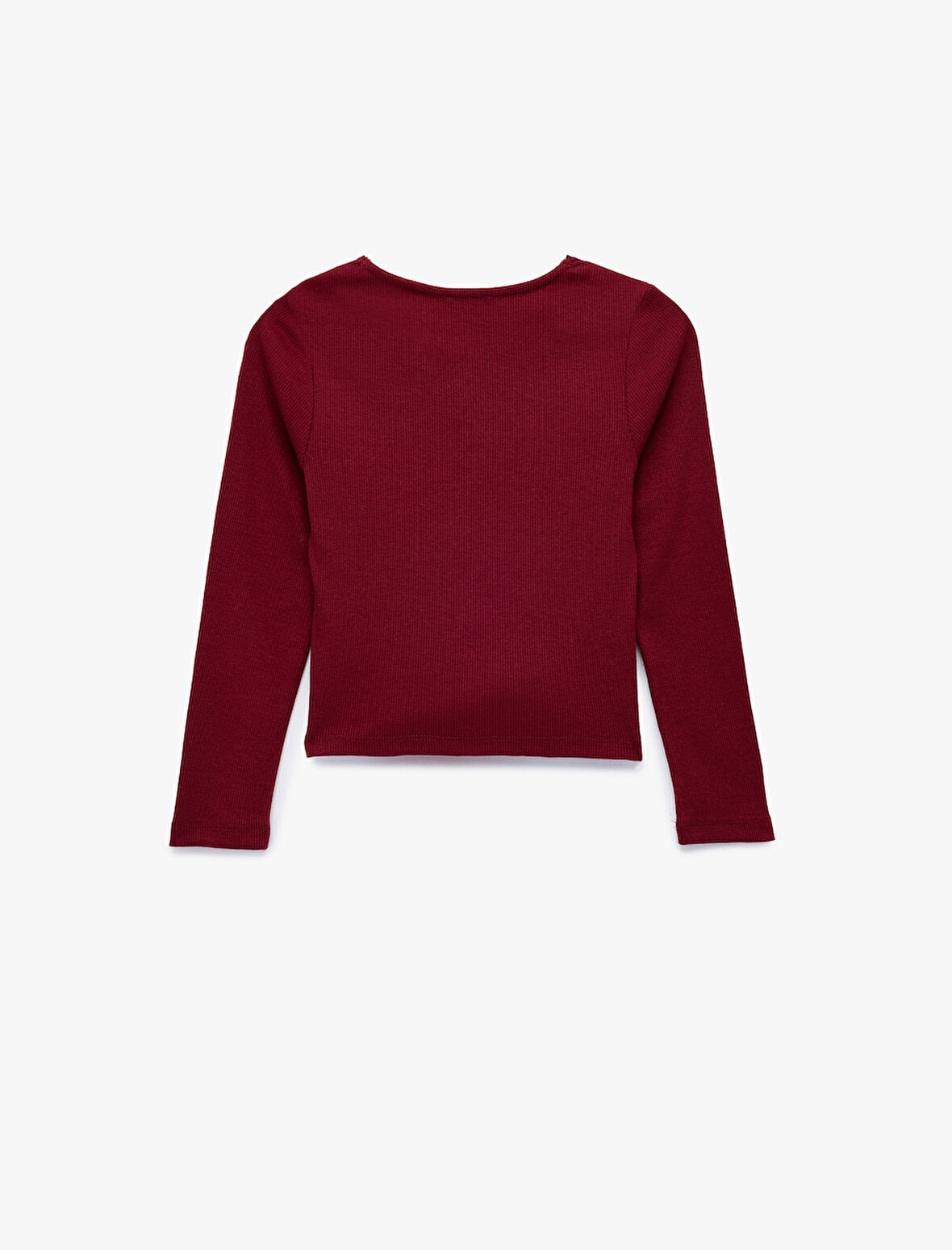 Pamuklu Uzun Kollu V Yaka Dantel Detaylı Tişört