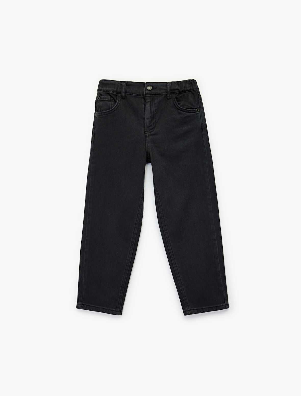 Pamuklu Beli Lastikli Rahat Kesim Denim Pantolon