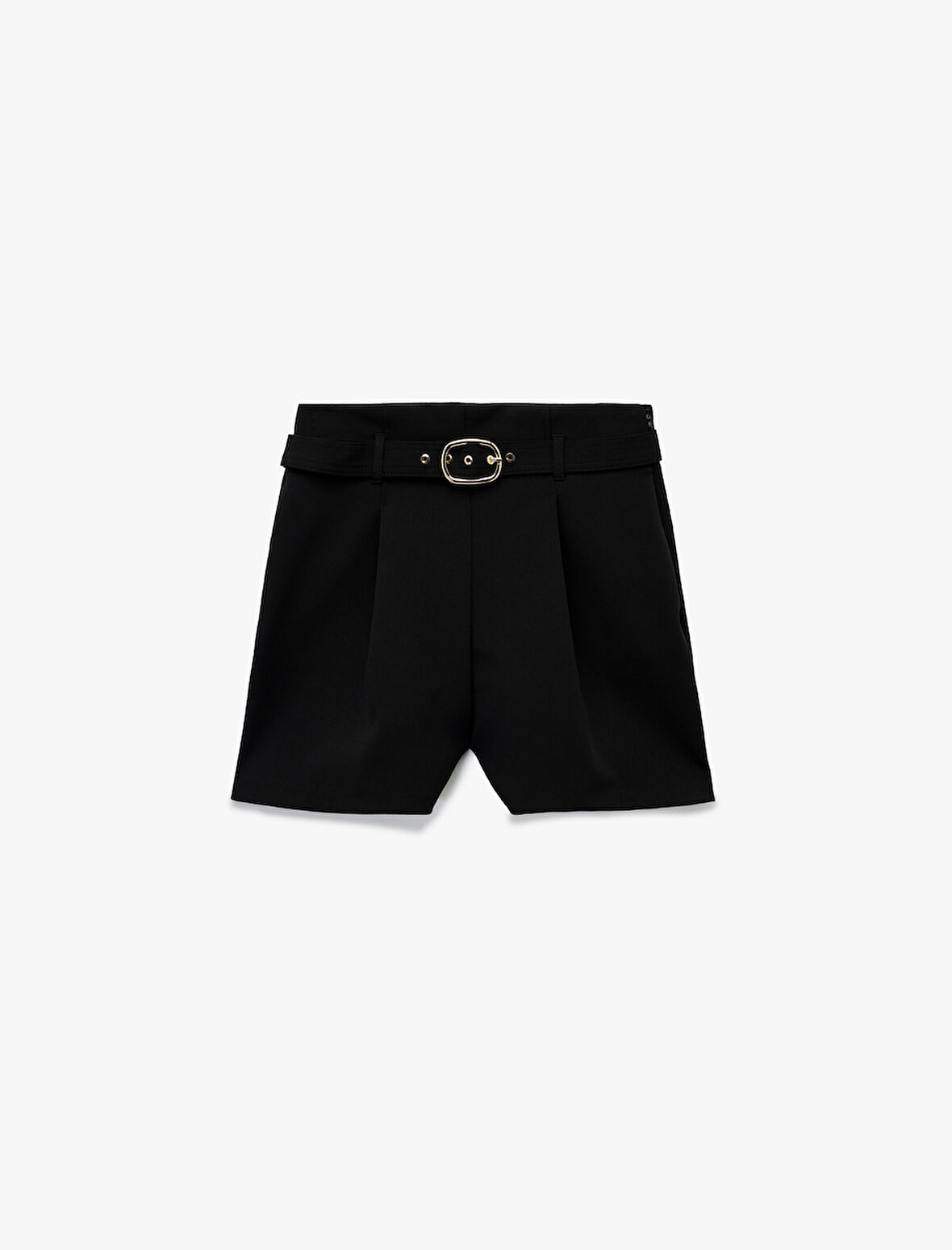 Pile Detaylı Kemer Detaylı Mini Şort