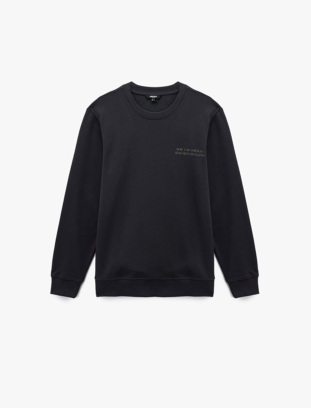 Uzun Kollu Bisiklet Yaka Pamuklu Baskılı Sweatshirt