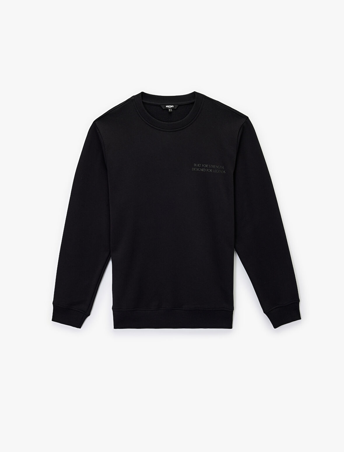 Uzun Kollu Bisiklet Yaka Pamuklu Baskılı Sweatshirt