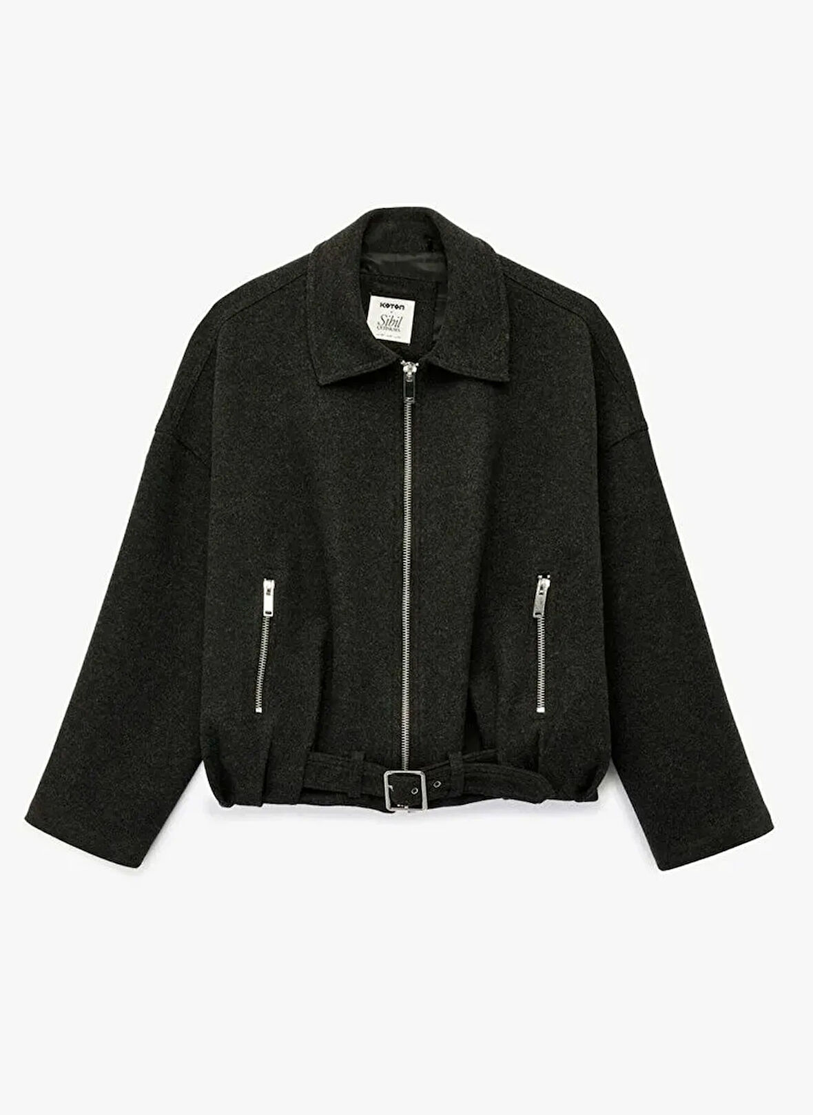 Koton Oversize Antrasit Kadın Ceket 6WAK20379EW