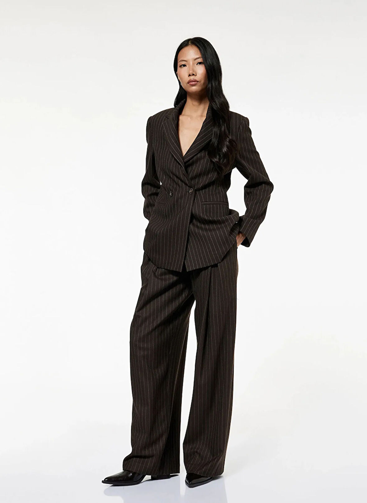 Koton Normal Bel Loose Fit Kahve Kadın Pantolon 6WAK40171PW