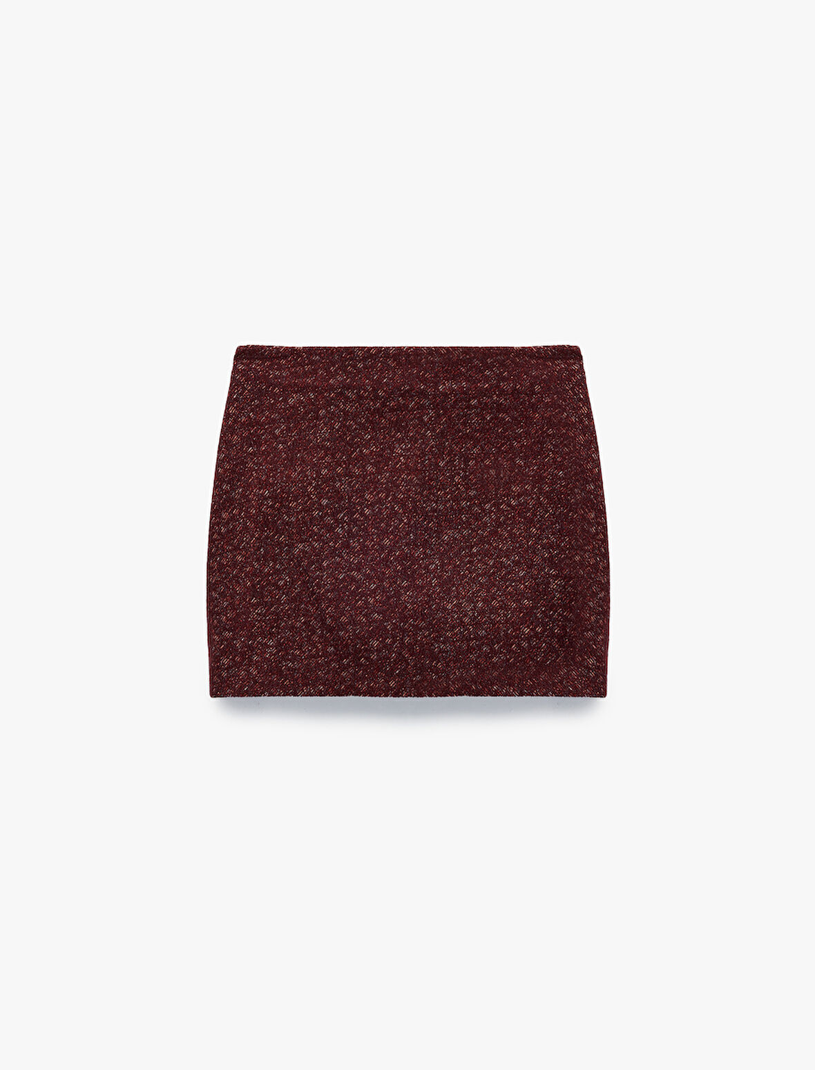 Koton X Melis Ağazat - A Kesim Slim Fit Metalik İplik Detaylı Parıltılı Tüvit Mini Etek