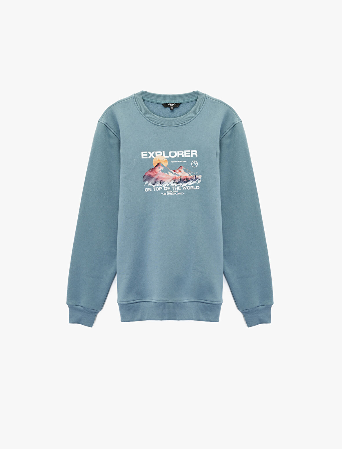 Uzun Kollu Regular Fit Bisiklet Yaka Baskılı Sweatshirt