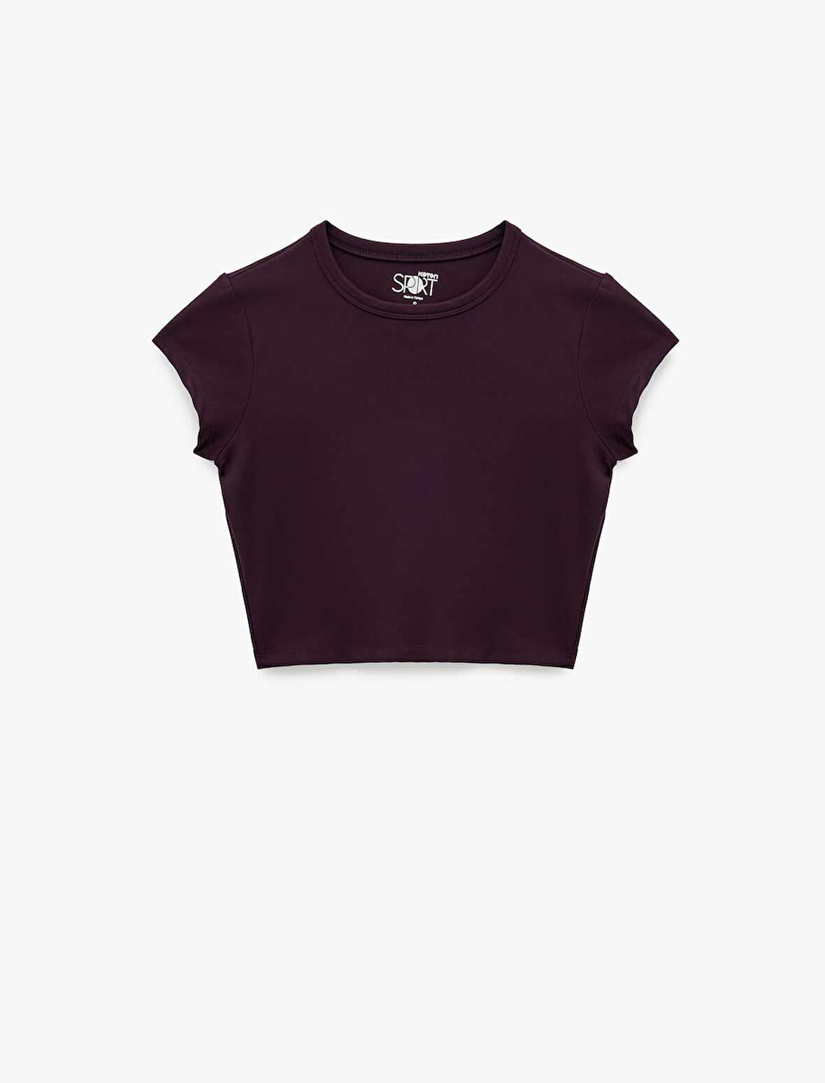 Slim Fit Kısa Kollu Bisiklet Yaka Crop Spor Tişört