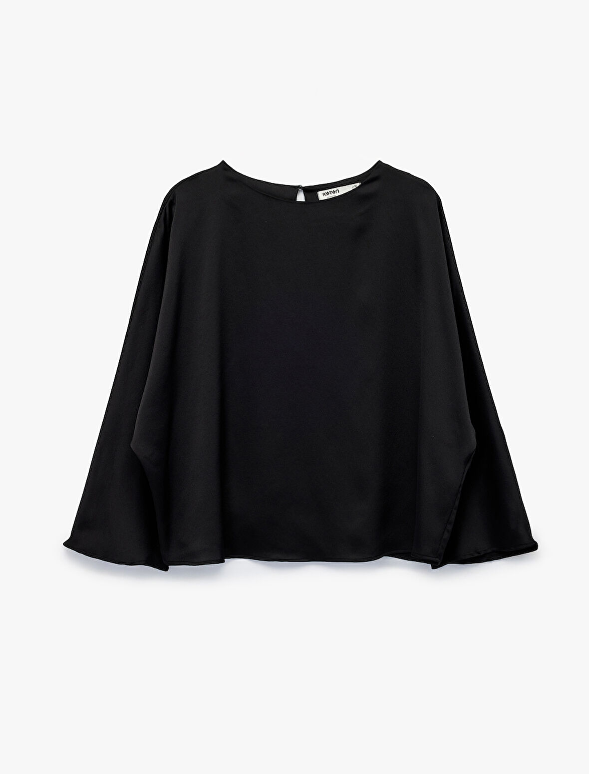 Uzun Kollu Bisiklet Yaka Volanlı Bluz