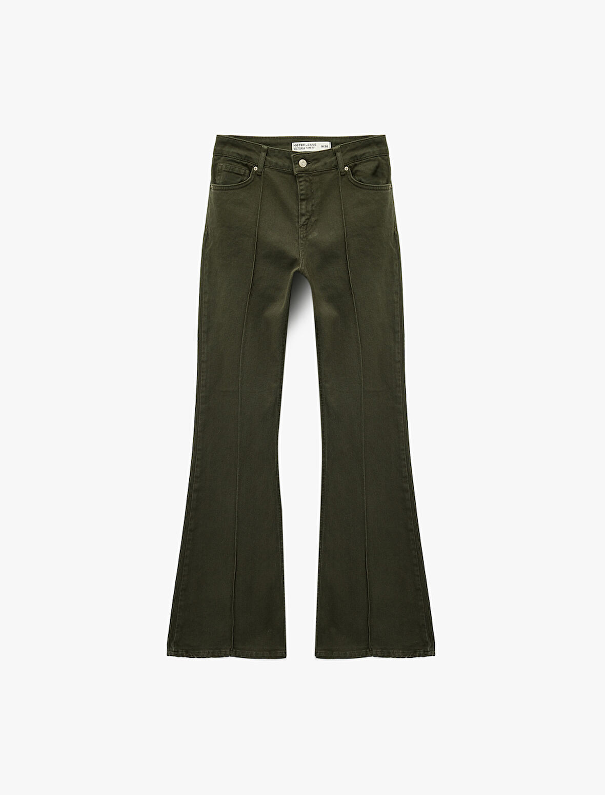 Dar Kesim Nervürlü İspanyol Paça Jean Pantolon - Flare Jeans