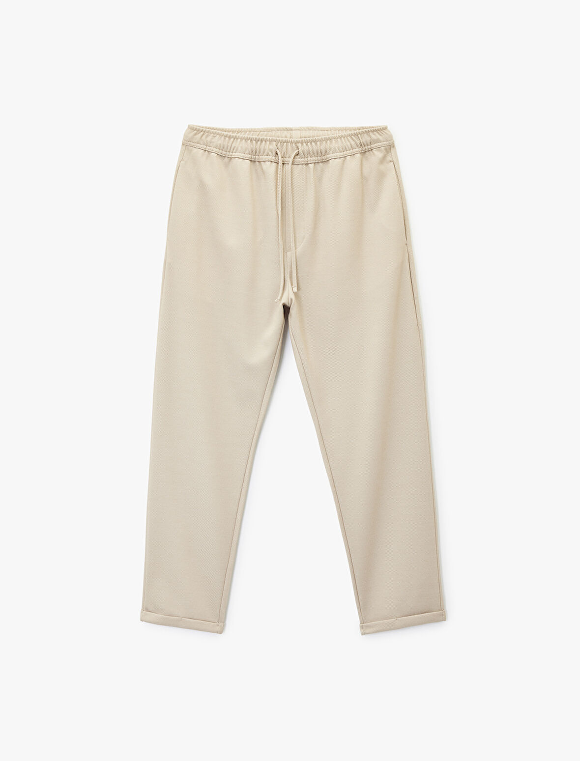 Straight Fit Pike Kumaş Cep Detaylı Rahat Kesim Beli Bağcıklı Pantolon