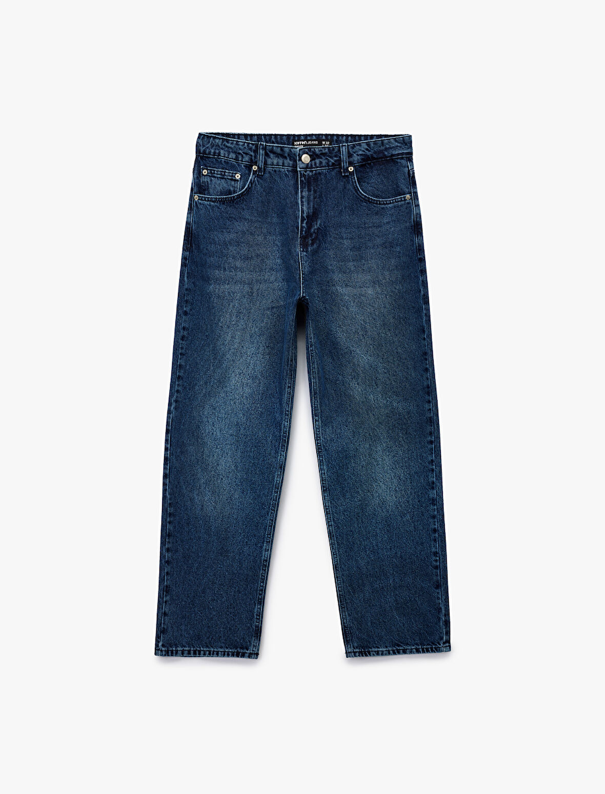 Normal Bel Pamuklu Bol Baggy Jean Pantolon