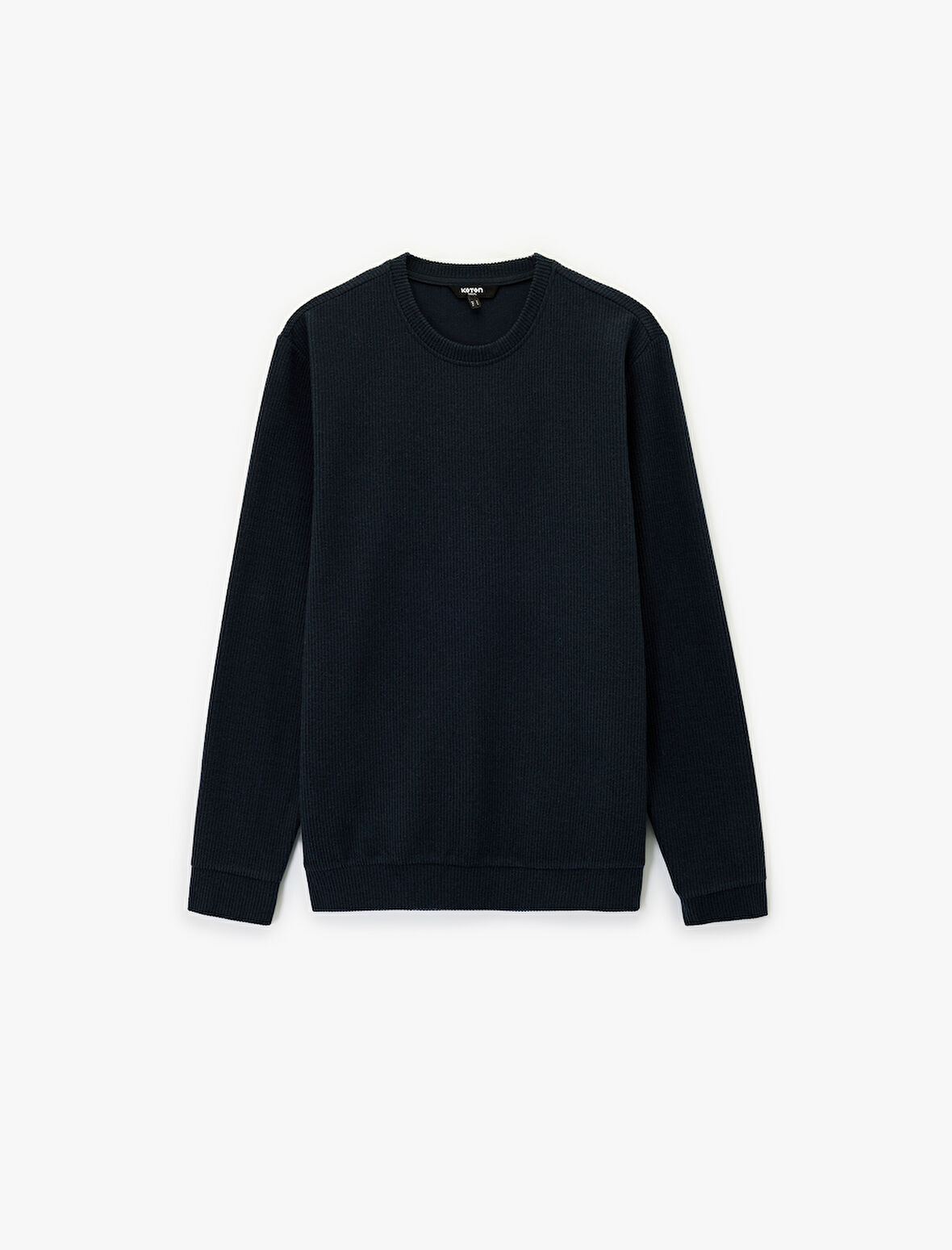 Uzun Kollu Bisiklet Yaka Basic Sweatshirt